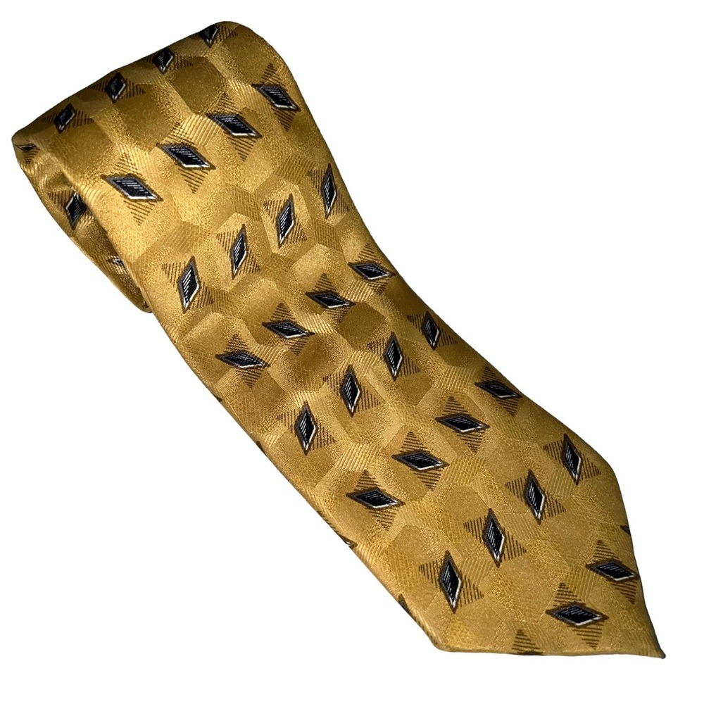 Angelo Rossi, Le Collezioni, Gold Men’s Diamond Print Necktie
